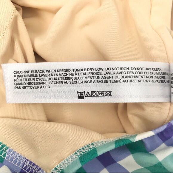 Amazon Essentials Blue Green Gingham One Piece Bathing Swim Suit - Picture 15 of 15